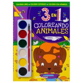3 en 1. coloreando animales