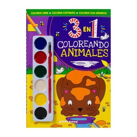 3 en 1. coloreando animales